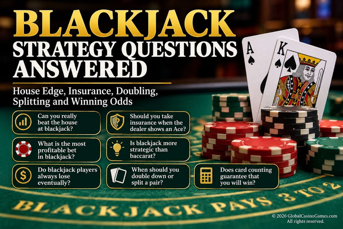 Blackjack strategy questions about house edge, splitting and insurance