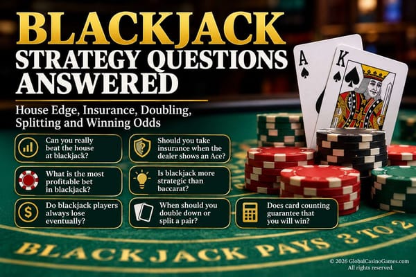 Blackjack strategy questions about house edge, splitting and insurance